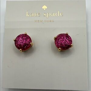 NWT Kate Spade Pink Sparkle Glitter Earrings